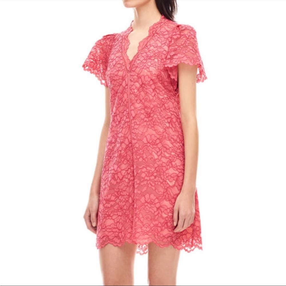 Rebecca Taylor Short Sleeve V-Neck Dress